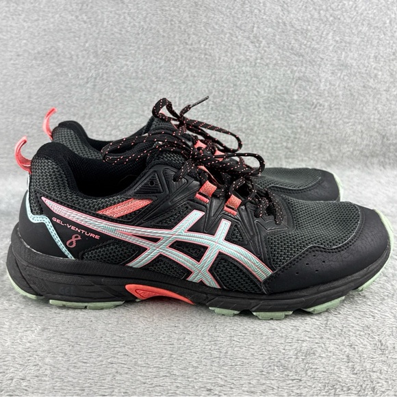 ASICS Women's Gel-Venture 8 Black and Pink Train Shoes Size 10 Wide - Picture 4 of 10